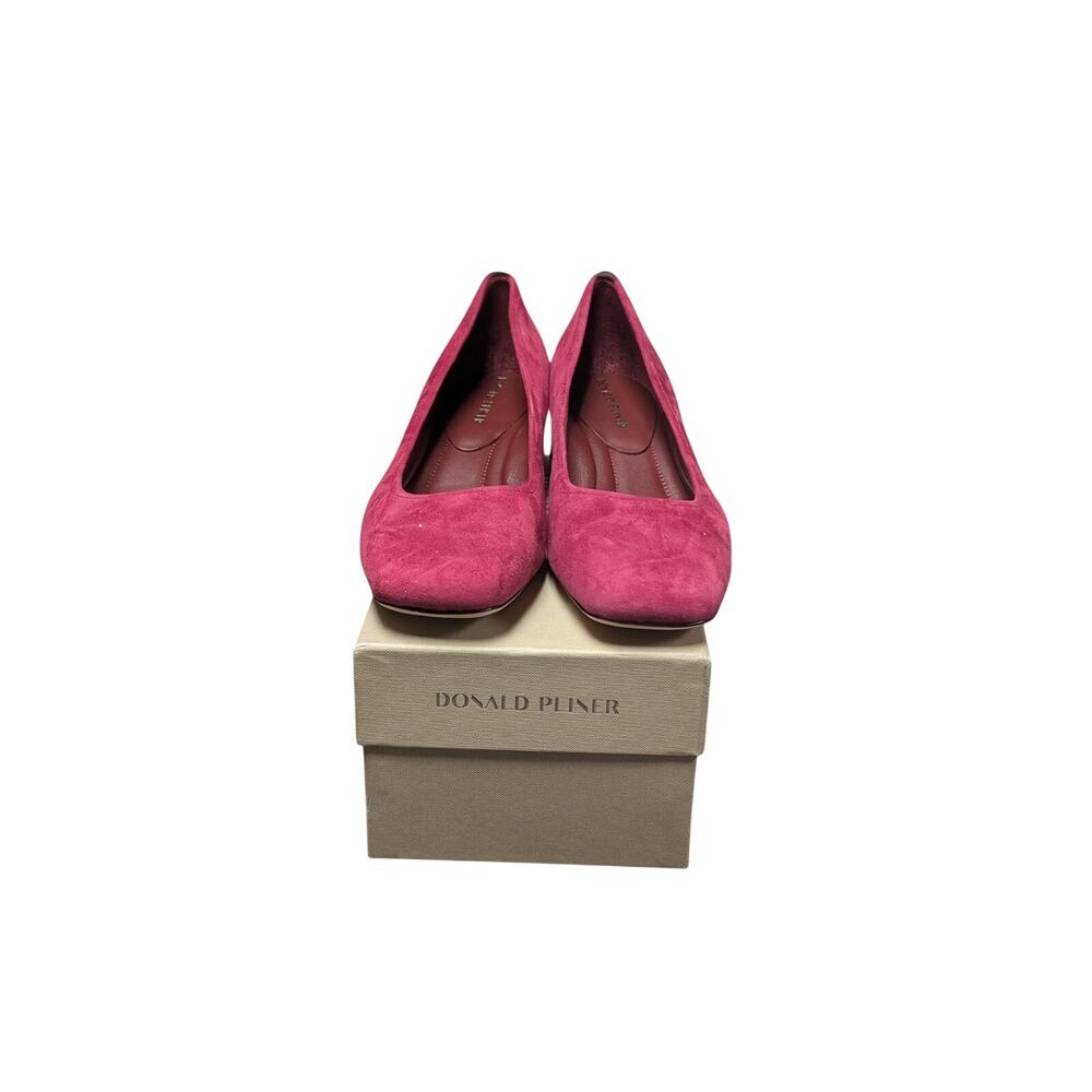 Donald Pliner Dreww Pump Size 10M Bordeaux Suede Croco Heel